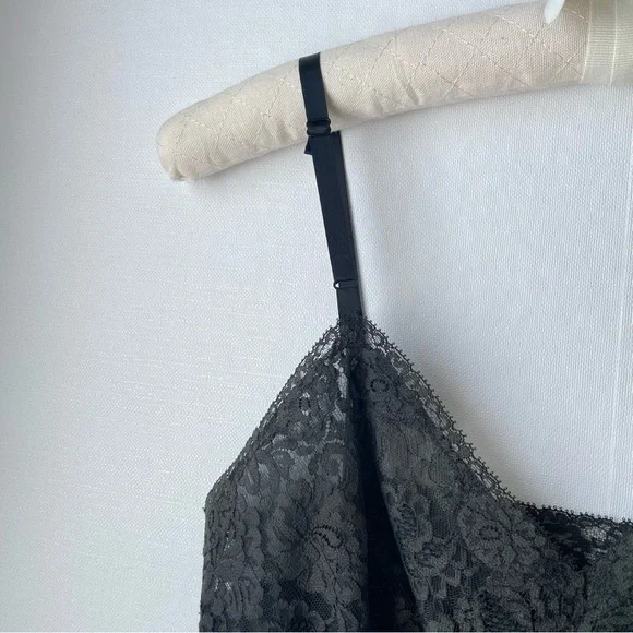 Vintage Henson Kickernick Full Dress Slip / Negligee Black + Gray Lace Size 32 - Picture 4 of 16
